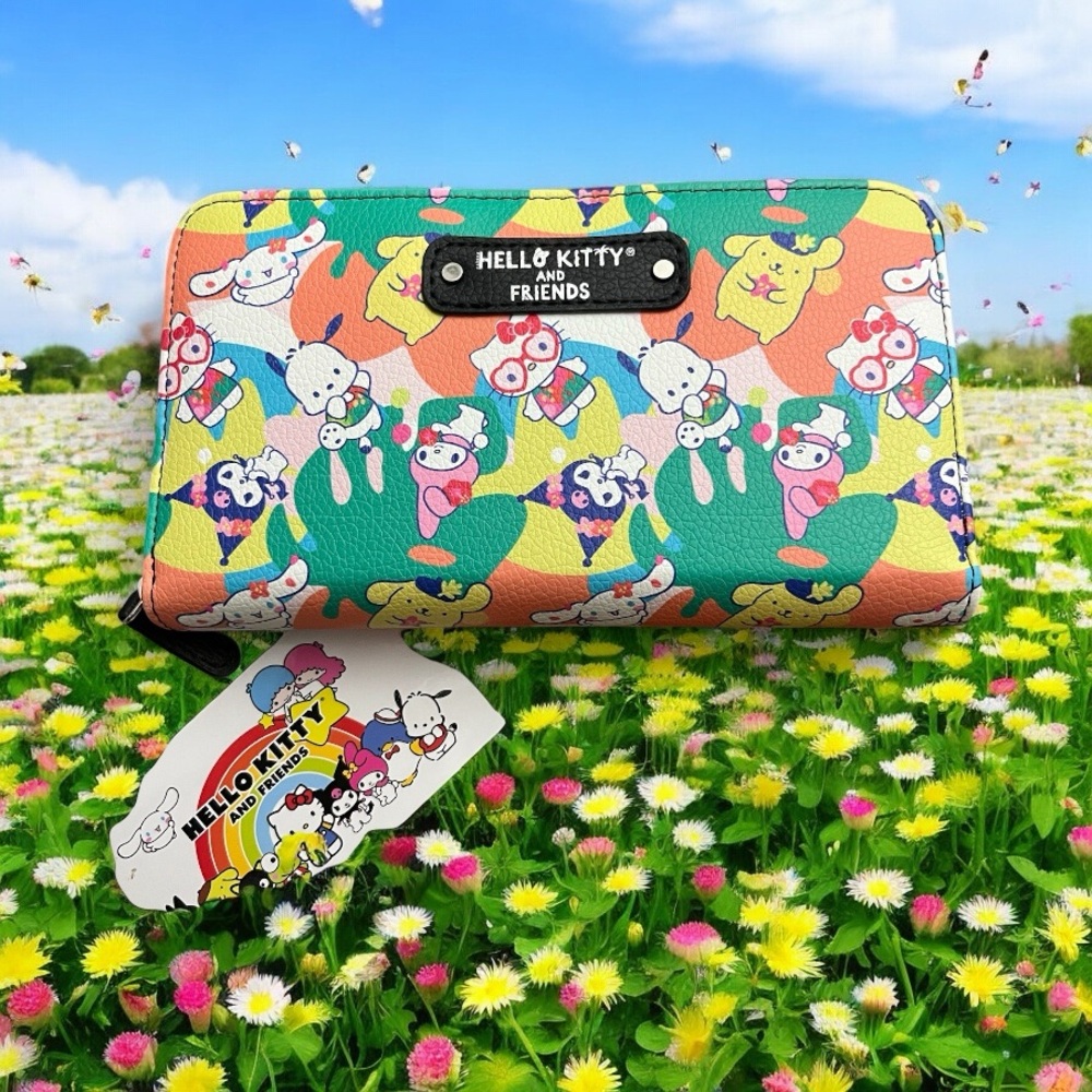 Sanrio Green and Orange Wallet with Whimsical Charm